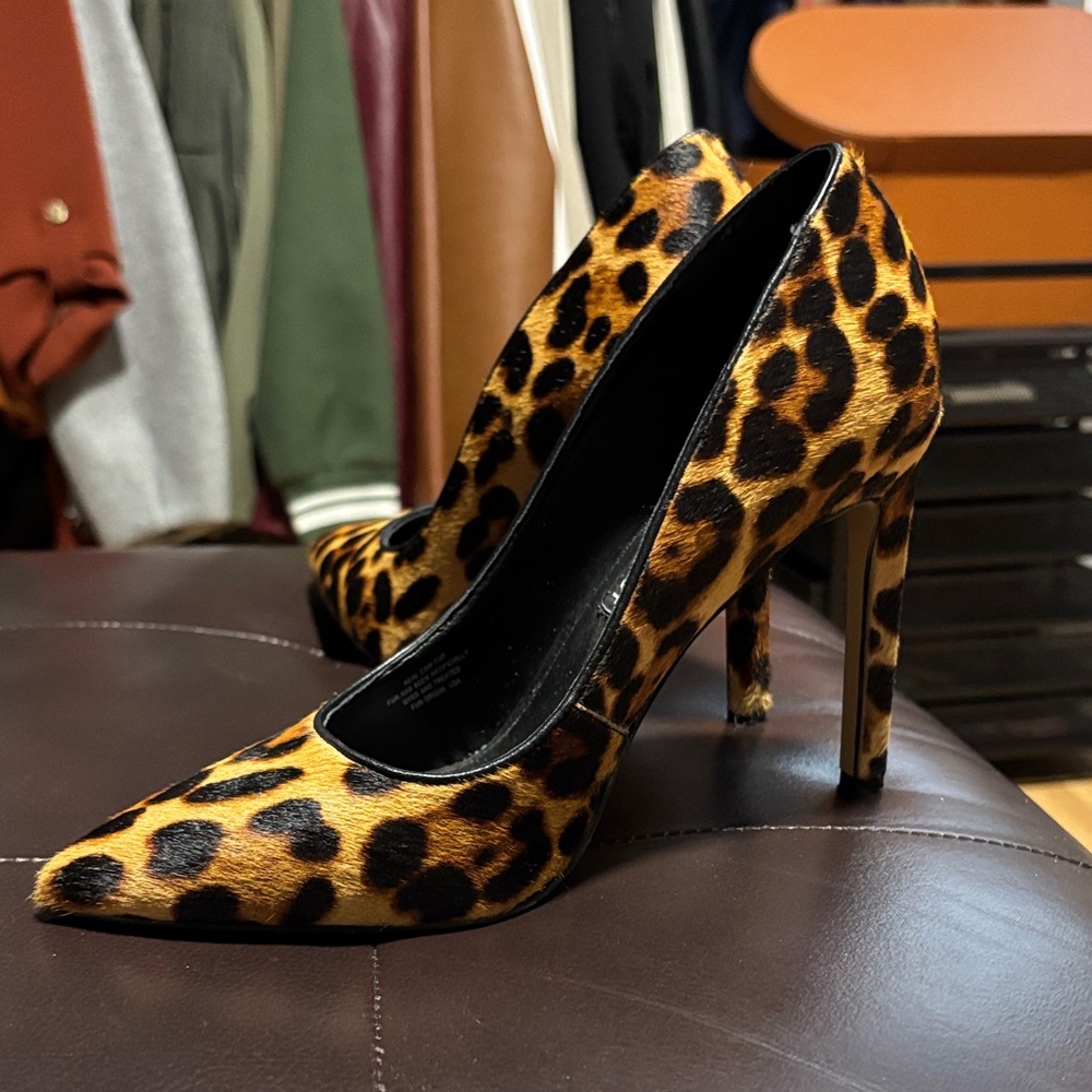 Nine West Leopard Print Pointed-Toe Stiletto Pumps - Brown/Black